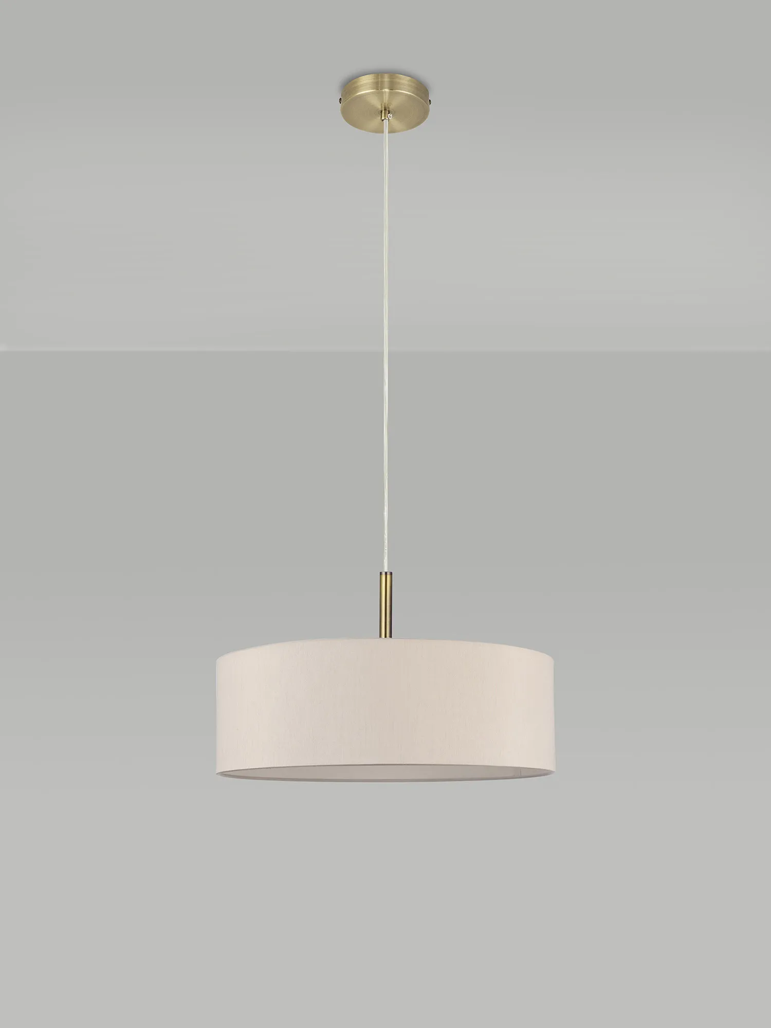 Baymont 45cm 5 Light Pendant Antique Brass, Nude Beige DK0747  Deco Baymont AB NU